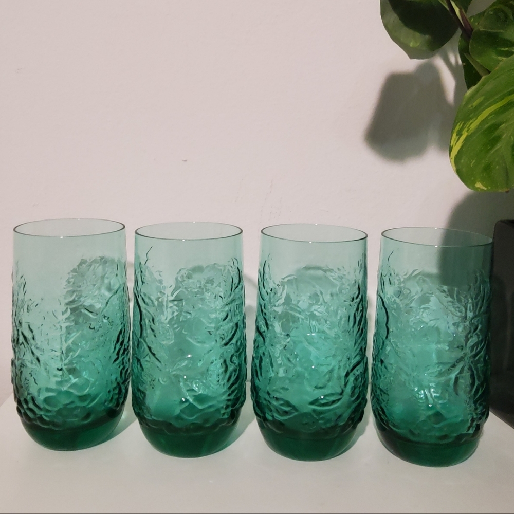 Vintage Indiana Glass Drinking Glasses, set of 4